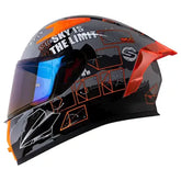 Casco Shaft 526sp Evo Papyrus Gris Naranja Visor Iridium Azul